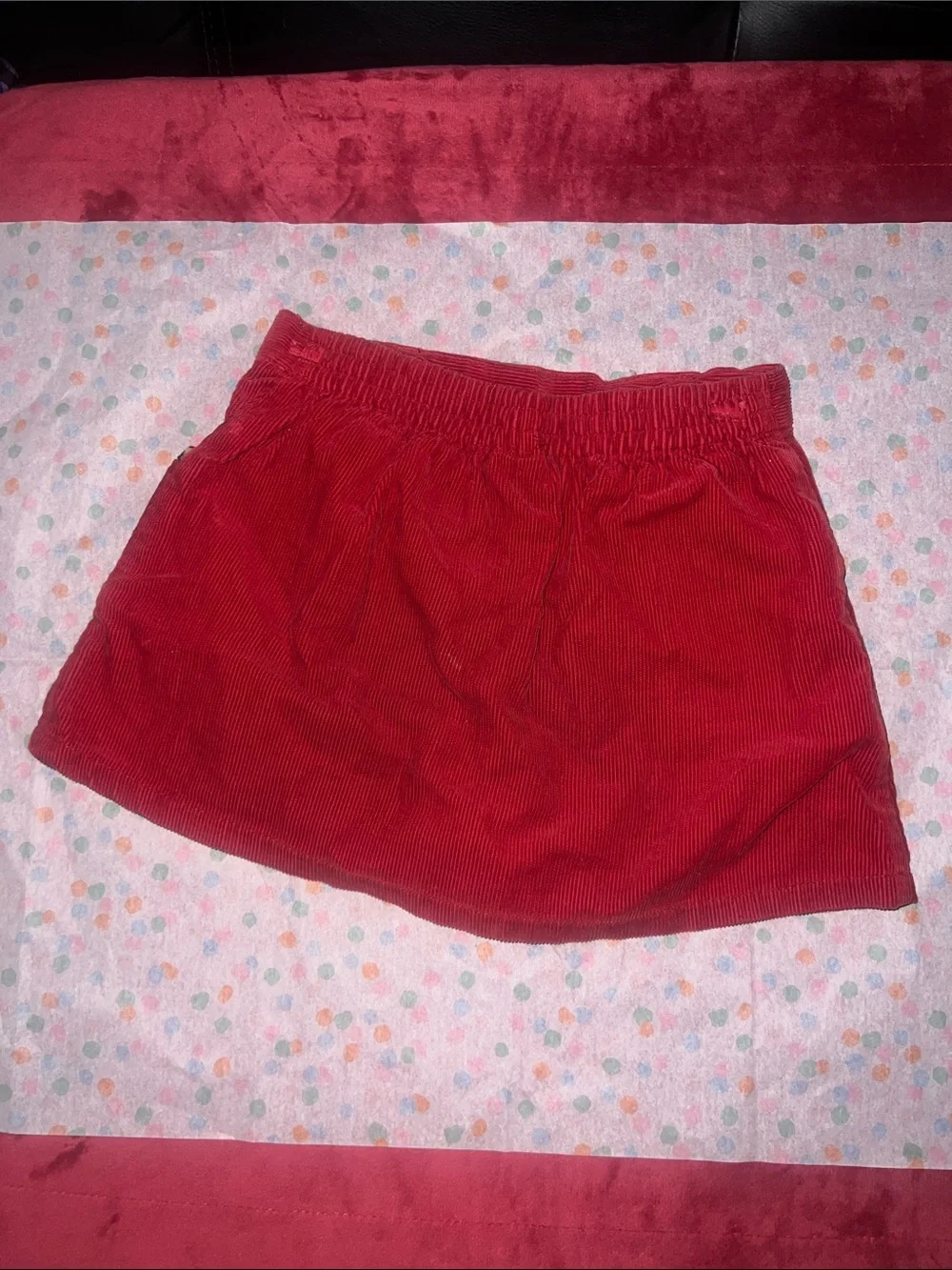 Vintage Gymboree Red Corduroy Skirt with Elastic Waist.  Size 4T.  Like new.